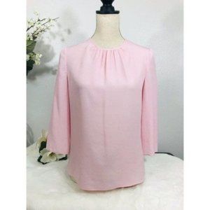 PRADA Top Pink‎ Blouse 3/4 Sleeve Bow Tie Crew Neck, 38 EU/US Small